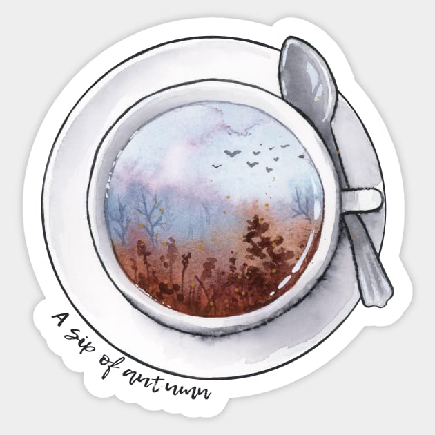 A sip of autumn - dark text Sticker by Ellen Wilberg